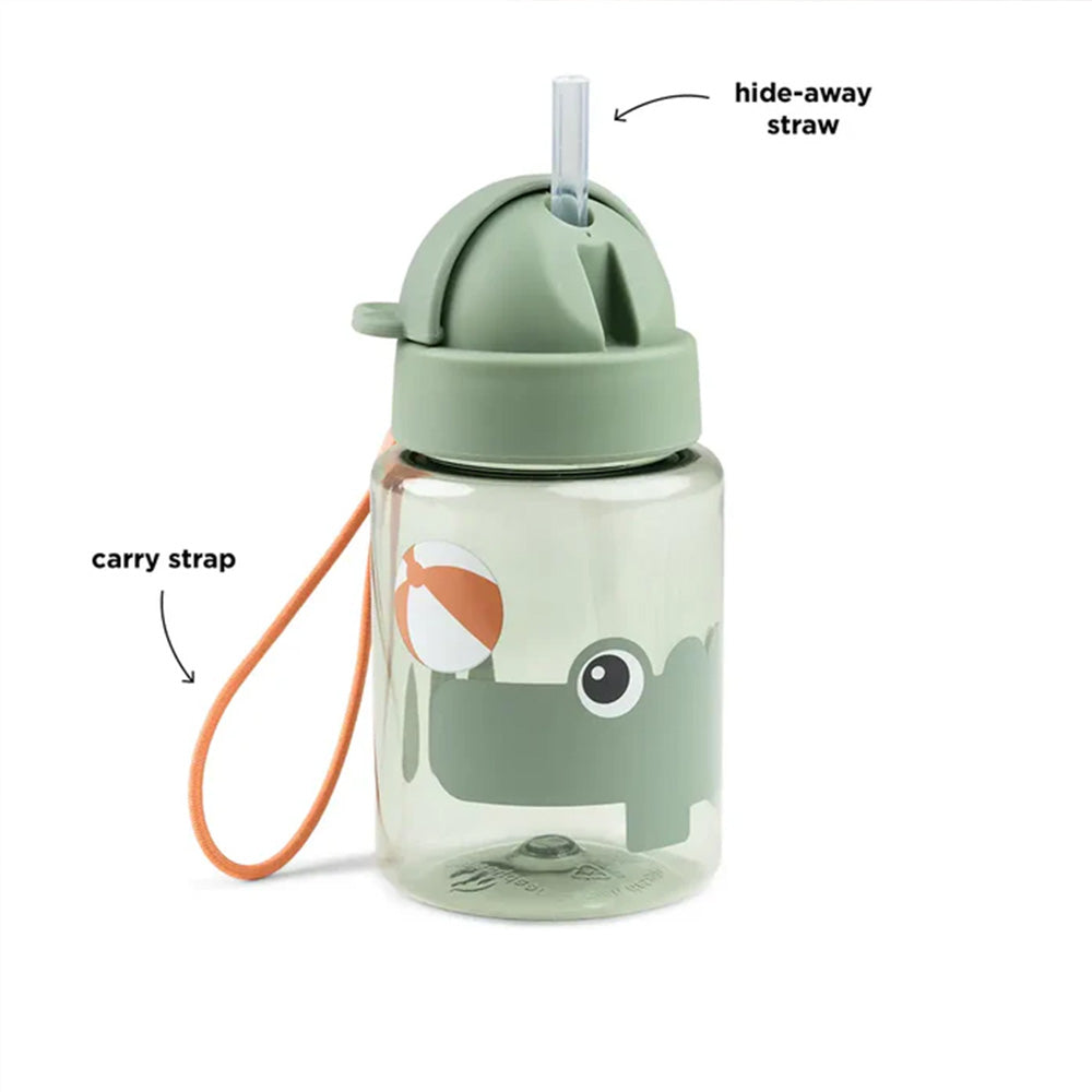 Botella con bombilla Playground verde 280ml