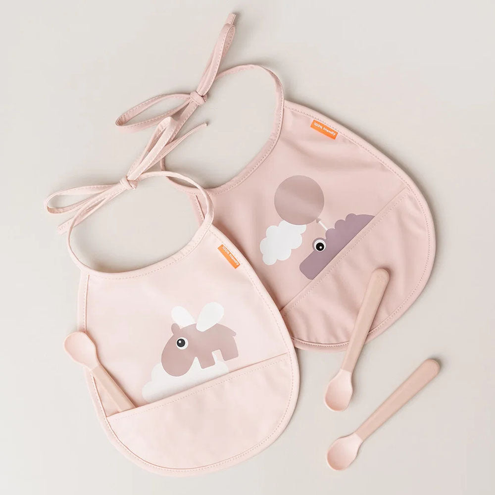 Set Foodie de 3 cucharas de fácil agarre para bebés rosa