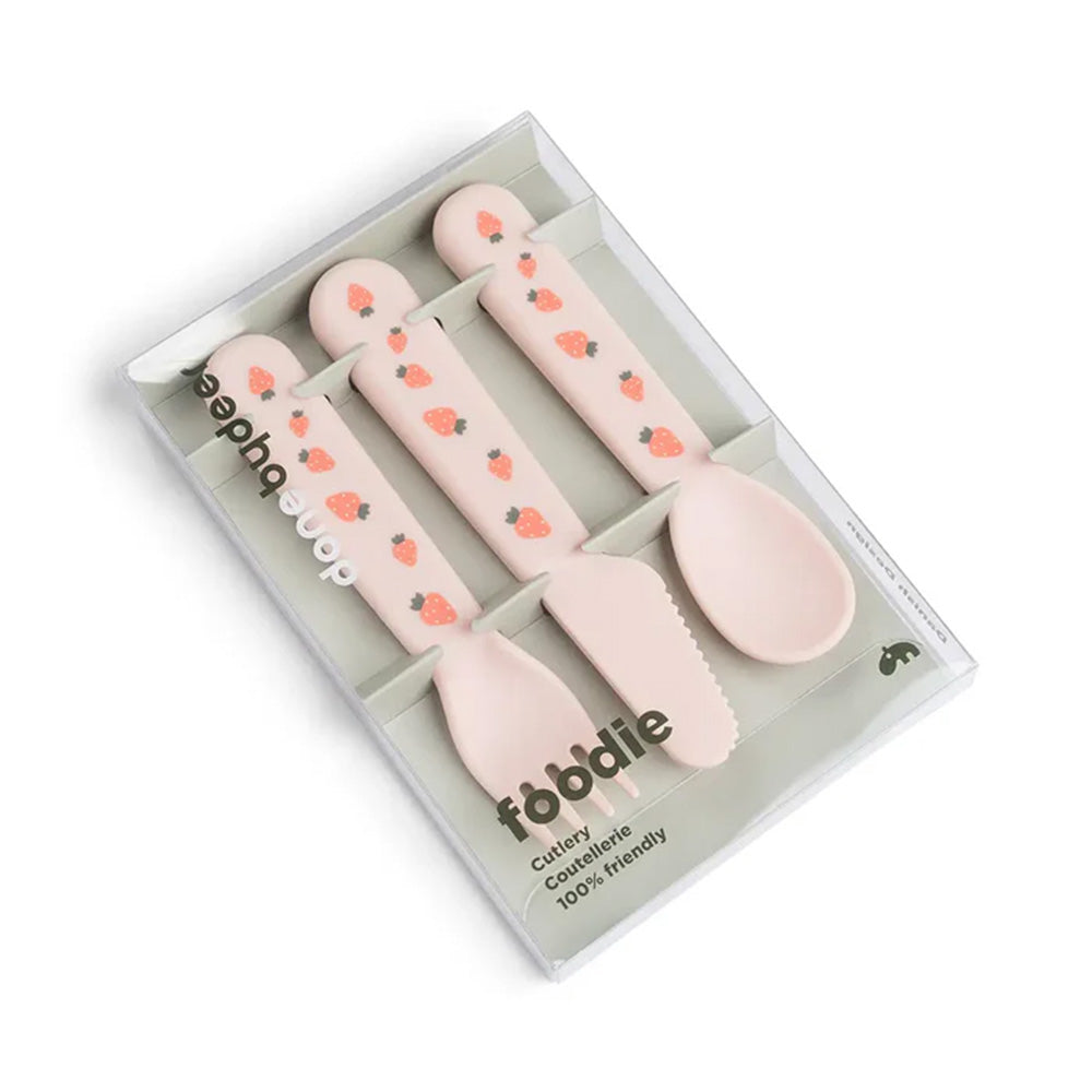 Set Foodie de cubiertos Tiny Farm rosa