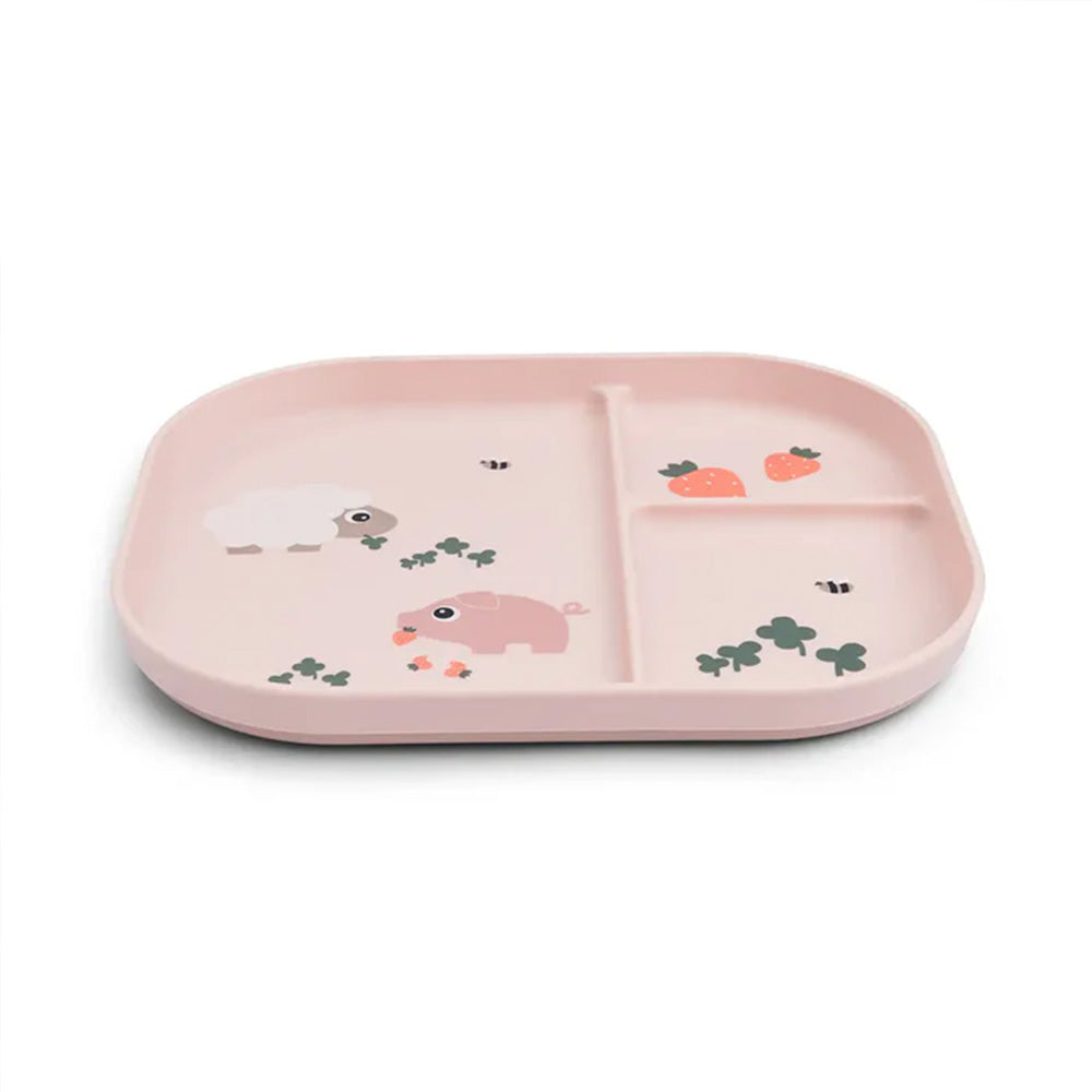 Plato Foodie con compartimentos Tiny Farm rosa