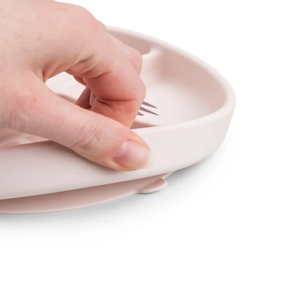 Plato con compartimentos y ventosa Playground rosa