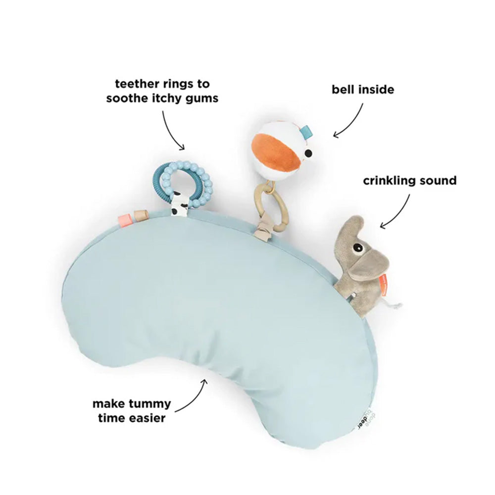 Almohada de actividades para el tiempo de juego boca abajo Playground azul