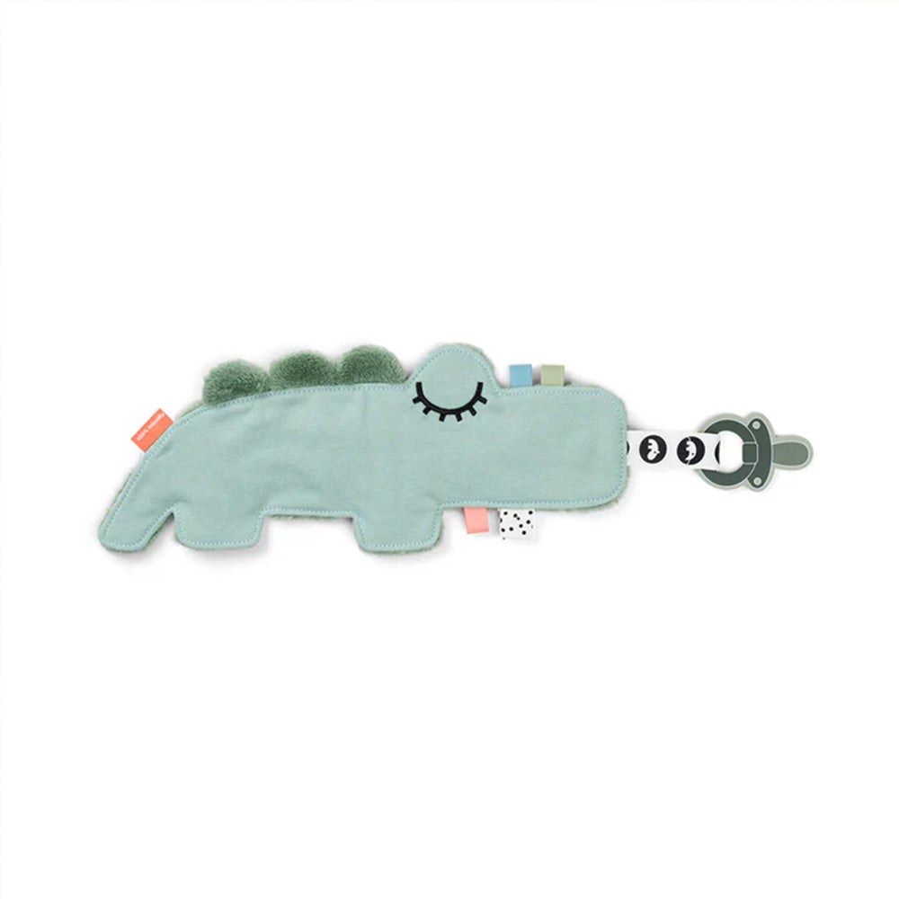 Mini mantita con porta chupete Croco verde