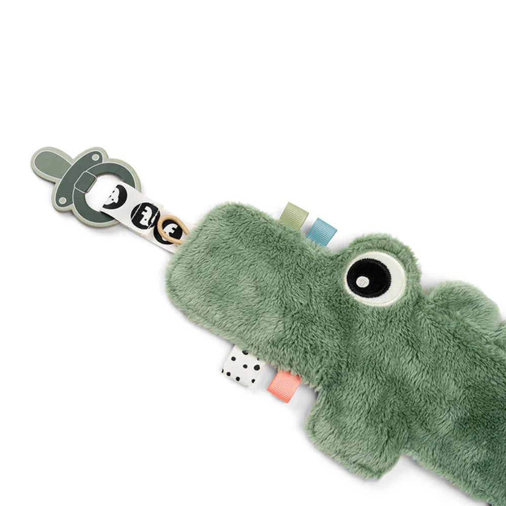 Mini mantita con porta chupete Croco verde