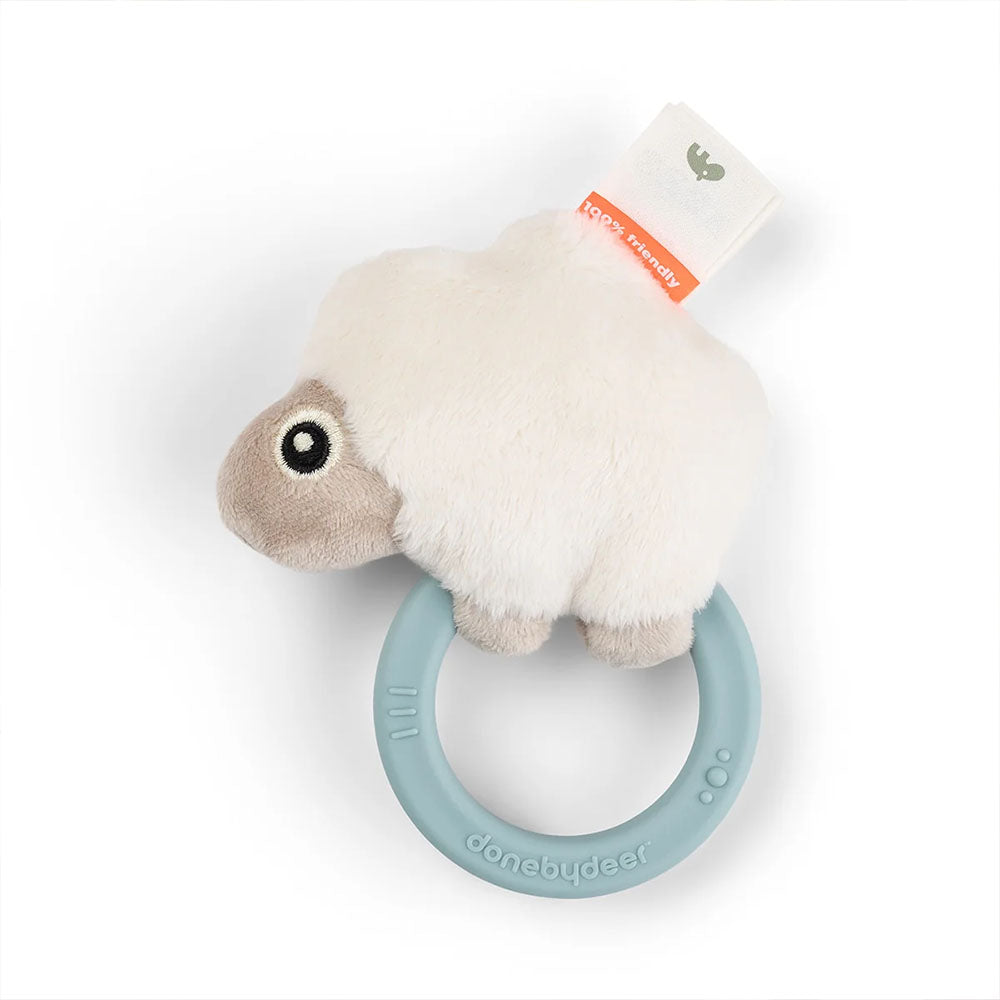 Sonajero sensorial con mordedor Sheepy azul