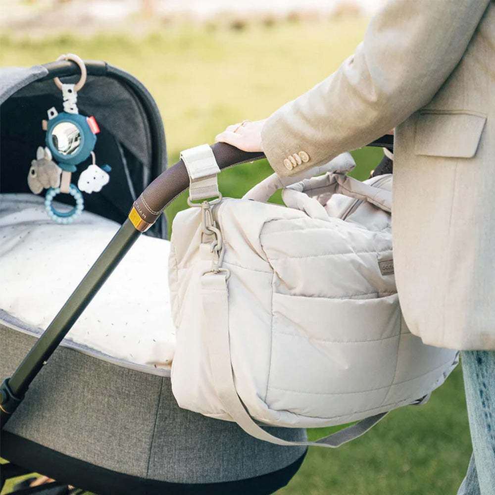 Bolso Maternal acolchado con mudador portatil arena