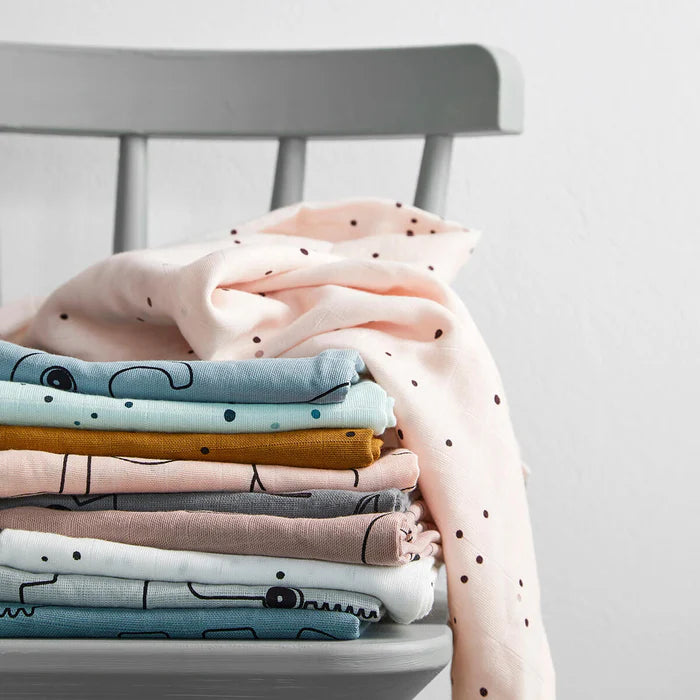 PacSet 2 muselinas pequeñas Dreamy Dots rosa