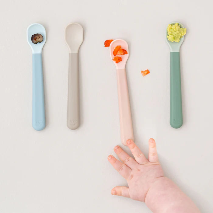 Set Foodie de 3 cucharas de fácil agarre para bebéss rosa