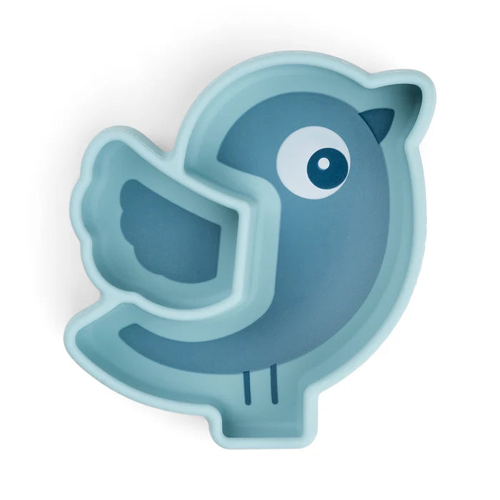 Plato Birdee para snack stick & stay azul