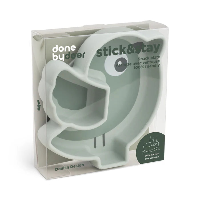 Plato Birdee para snack stick & stay verde