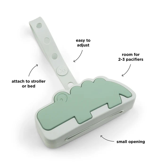 Caja de silicona para chupete Croco verde