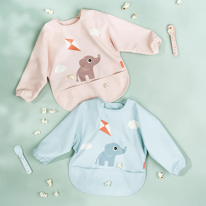 Babero grande con mangas y bolsillo Plauground azul 6-18 meses