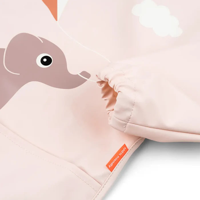 Babero grande con mangas y bolsillo Playground rosa 6-18 meses