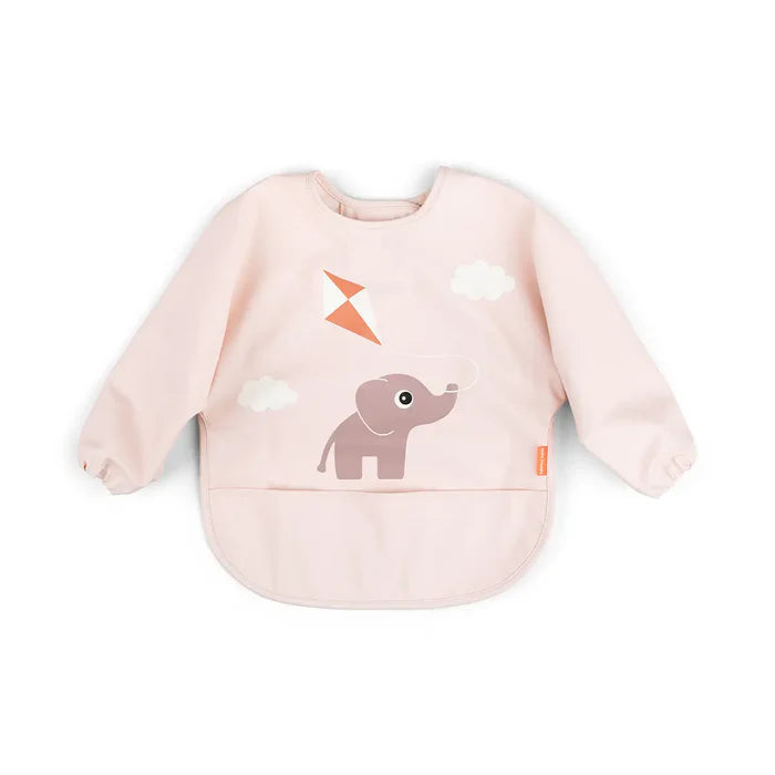 Babero grande con mangas y bolsillo Playground rosa 6-18 meses