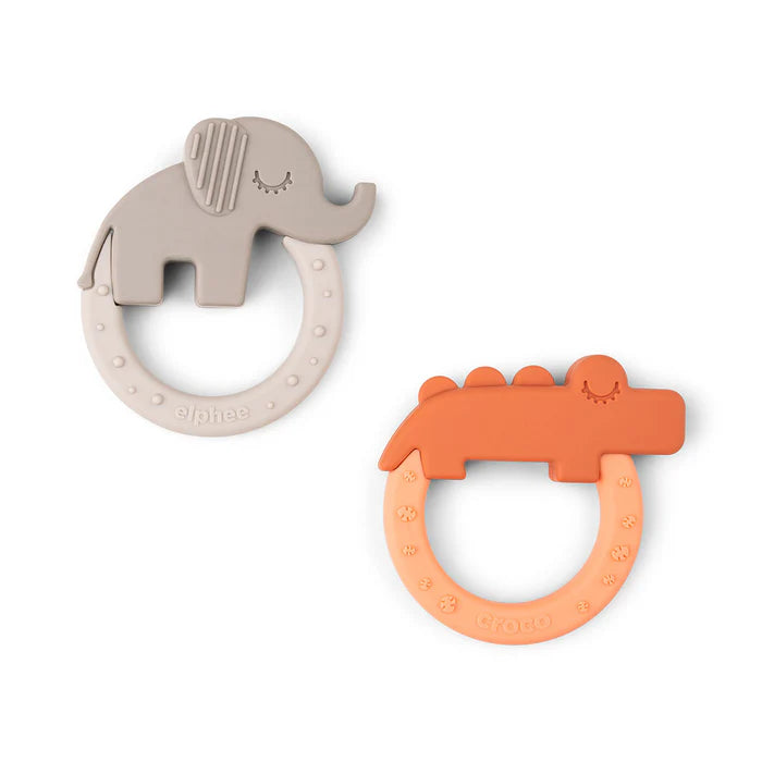 Set 2 mordedores Deer Friends naranja y arena