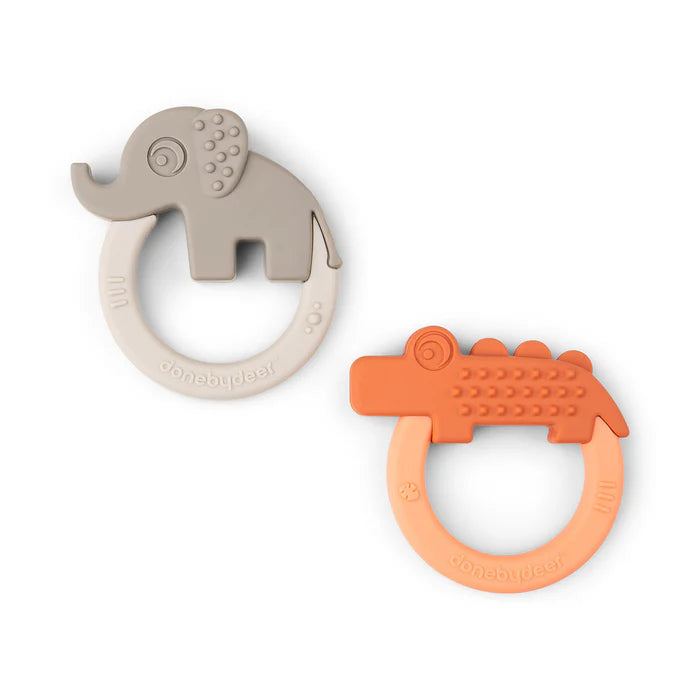 Set 2 mordedores Deer Friends naranja y arena