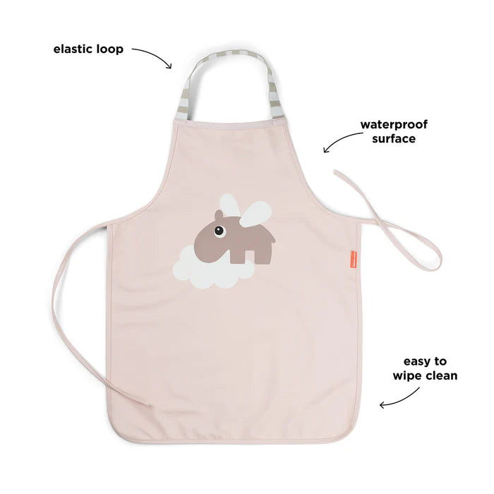 Delantal impermeable para niños Happy Clouds rosa