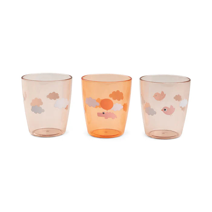 Set 3 mini vasos Yummy, Happy Clouds naranja