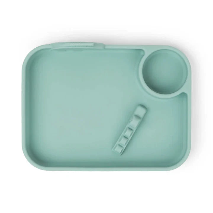 Plato con compartimientos Peekaboo Deer Friends azul