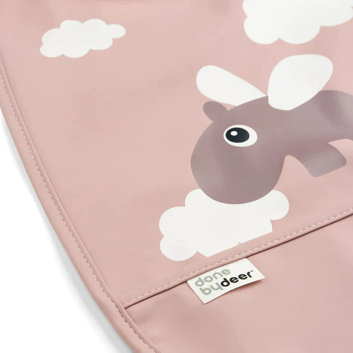 Babero con velcro Happy Clouds rosa