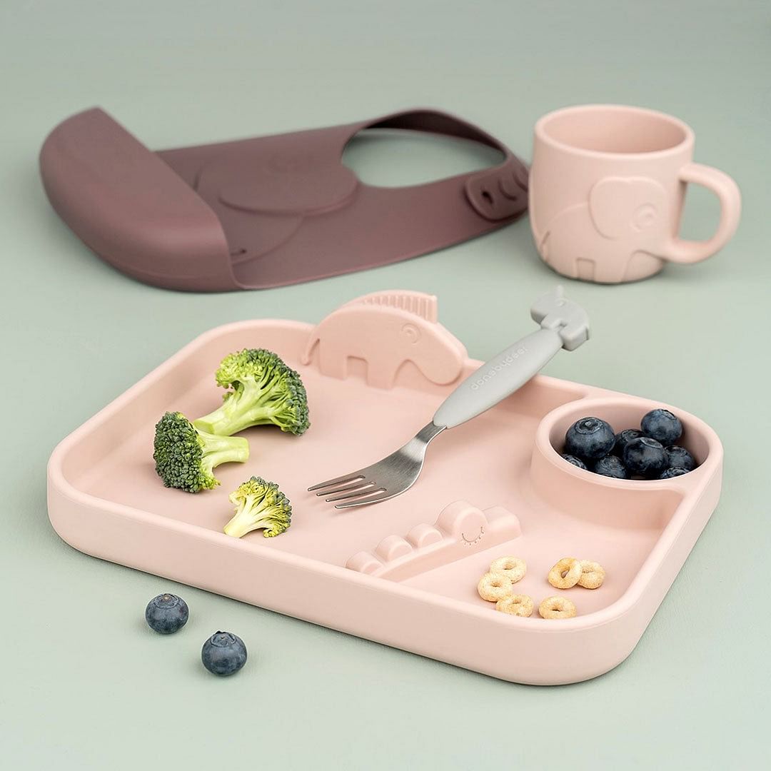 Plato con compartimientos Peekaboo Deer Friends Rosa