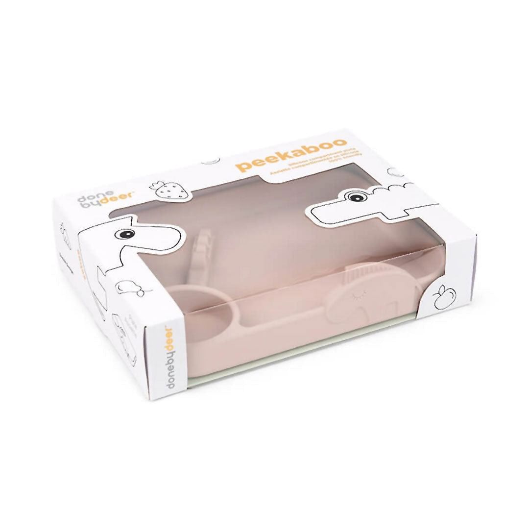 Plato con compartimientos Peekaboo Deer Friends Rosa