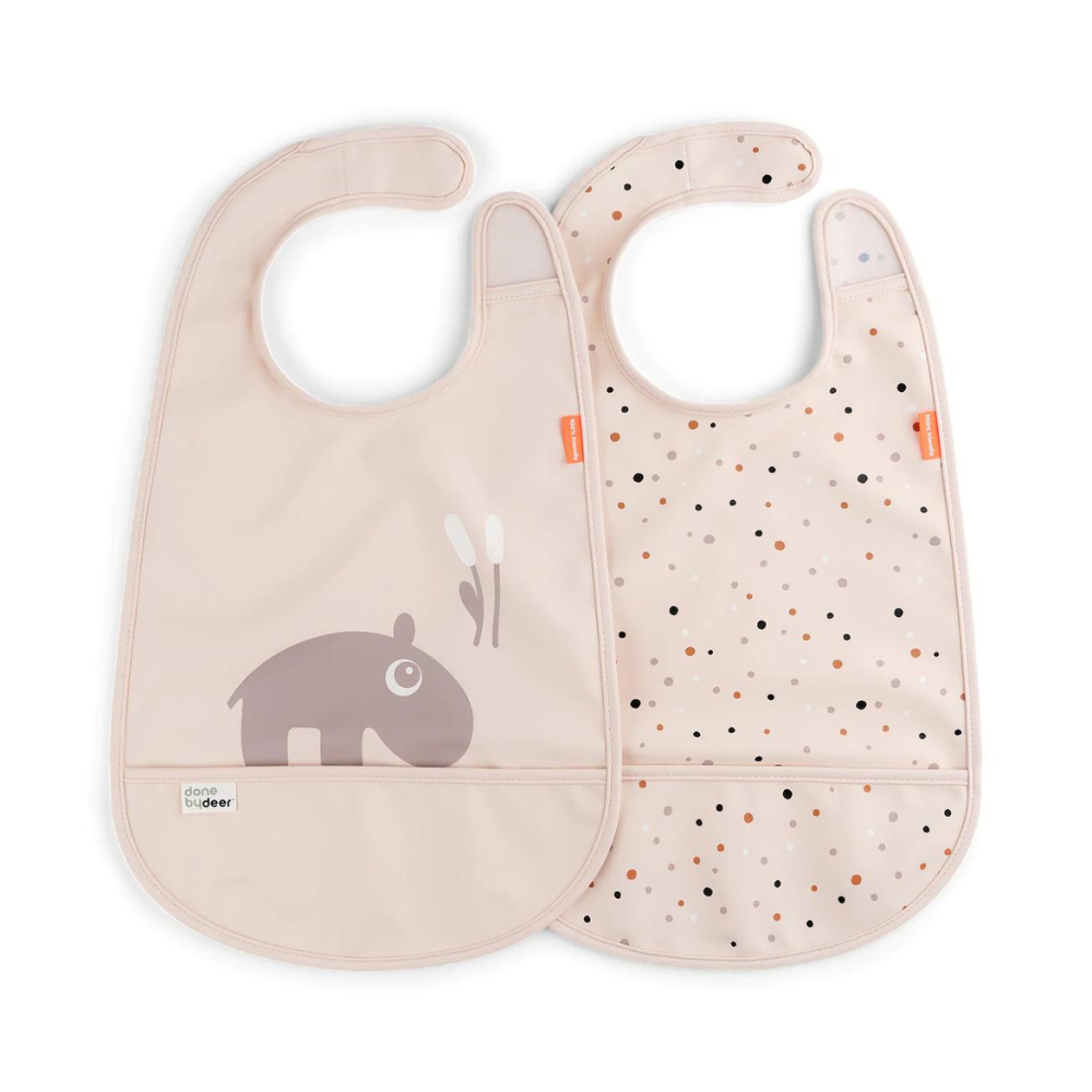 Set de 2 Baberos con velcro Ozzo rosa