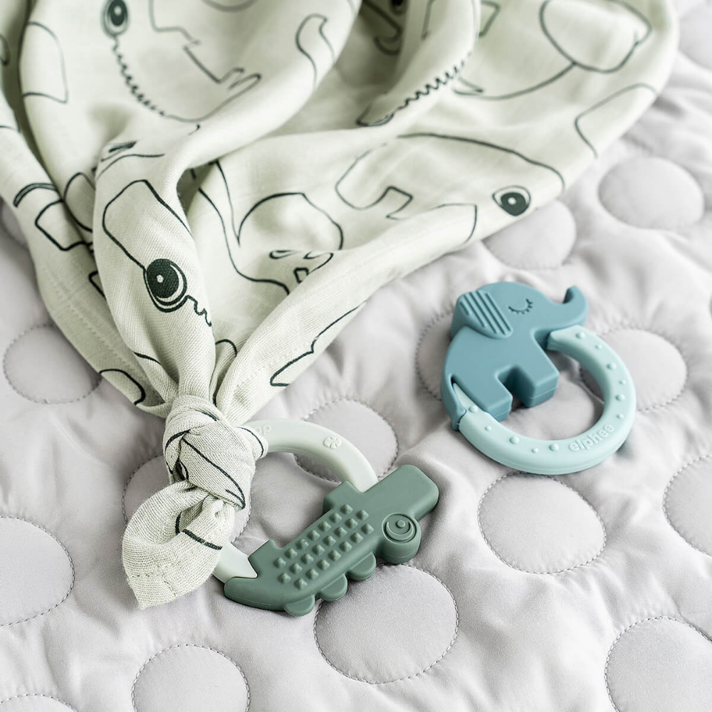 Set 2 mordedores Deer Friends verde y azul