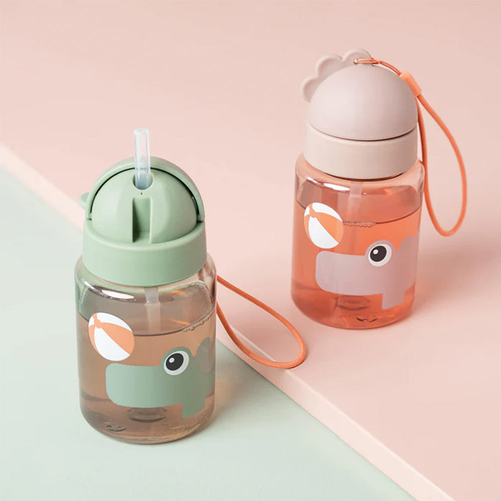 Botella con bombilla Playground rosa 280ml