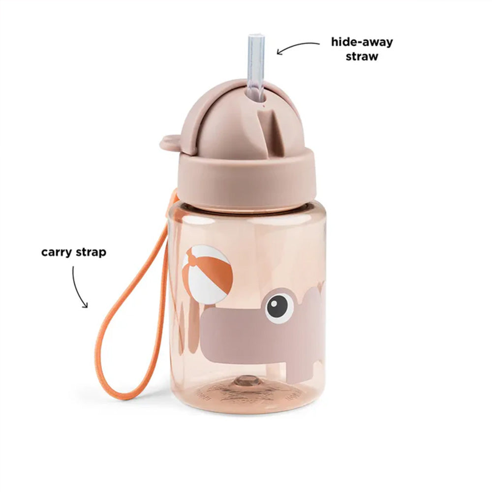Botella con bombilla Playground rosa 280ml
