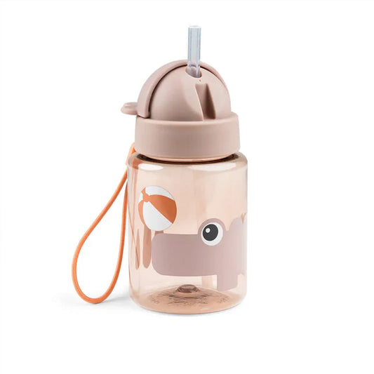 Botella con bombilla Playground rosa 280ml