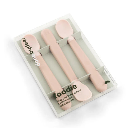 Set Foodie de 3 cucharas de fácil agarre para bebés rosa