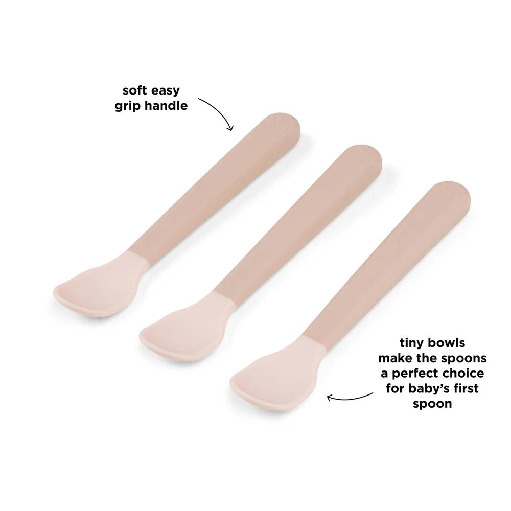 Set Foodie de 3 cucharas de fácil agarre para bebés rosa