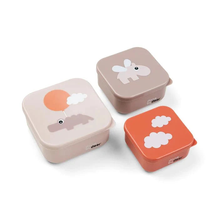 Set de 3 cajas para snack Happy Clouds rosa