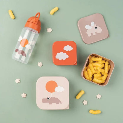 Set de 3 cajas para snack Happy Clouds rosa