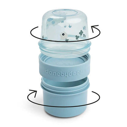Contenedor de snack 2 en 1 para llevar Tiny Farm azul