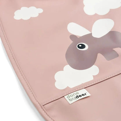 Babero con velcro Happy Clouds rosa