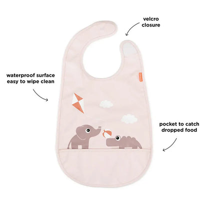 Babero con velcro Playground Rosa