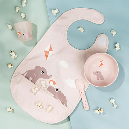 Babero con velcro Playground Rosa