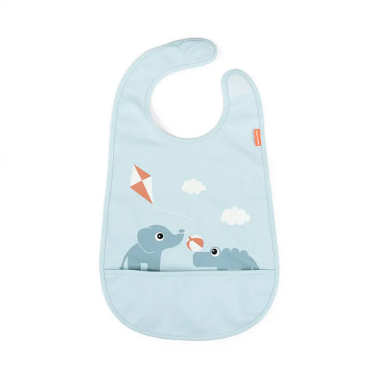 Babero con velcro Playground azul