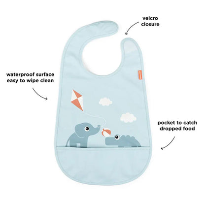 Babero con velcro Playground Azul