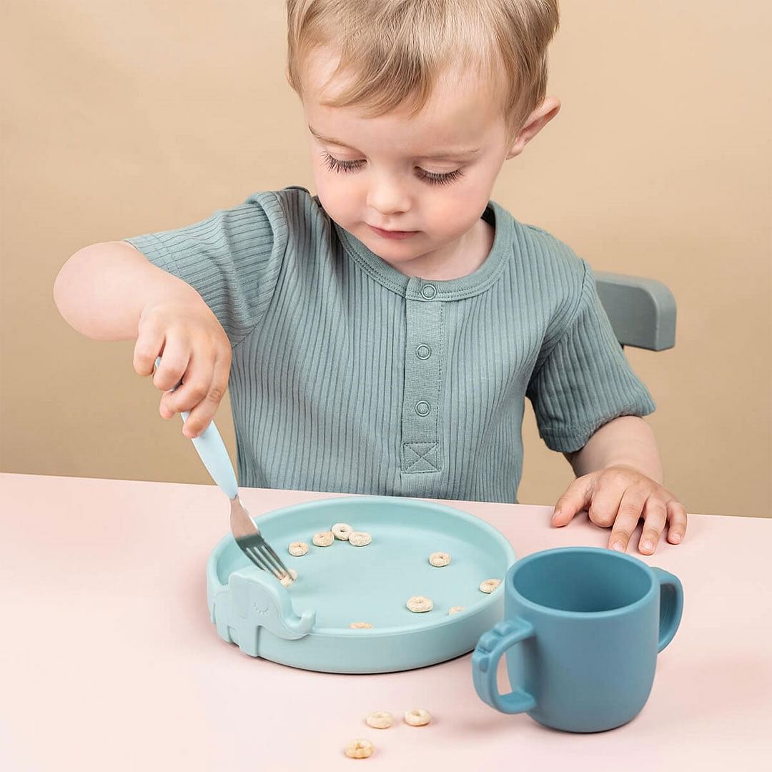Set de comida Peekaboo Deer Friends azul
