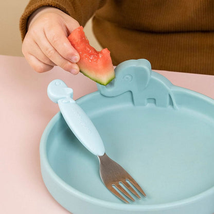 Set de comida Peekaboo Deer Friends azul