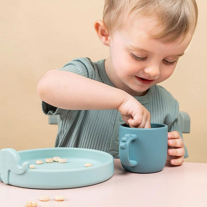 Set de comida Peekaboo Deer Friends azul