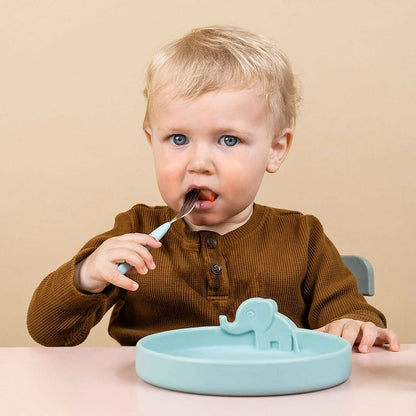 Set de comida Peekaboo Deer Friends azul