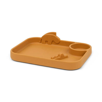 Plato con compartimientos Peekaboo Deer Friends mostaza