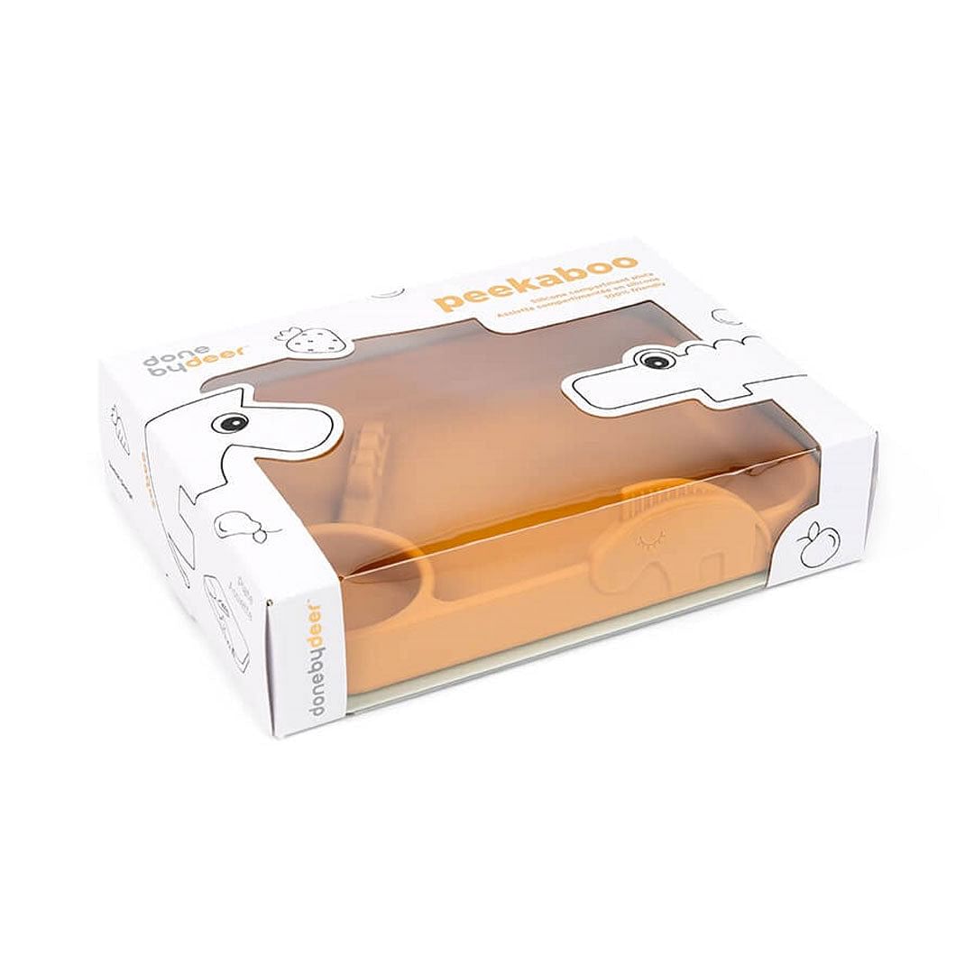 Plato con compartimientos Peekaboo Deer Friends mostaza