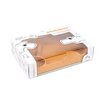 Plato con compartimientos Peekaboo Deer Friends mostaza