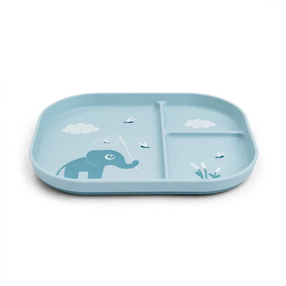 Plato Foodie con compartimentos Elphee azul