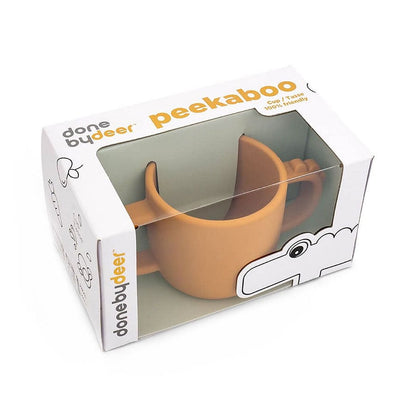 Taza con 2 asas Peekaboo Croco mostaza